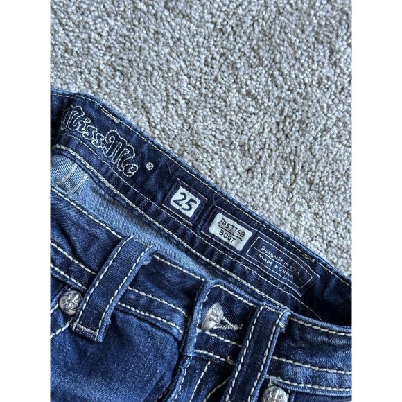 Miss Me JP5775B Bootcut Blue Jeans stretch low-rise blue Size 25 - Picture 10 of 16
